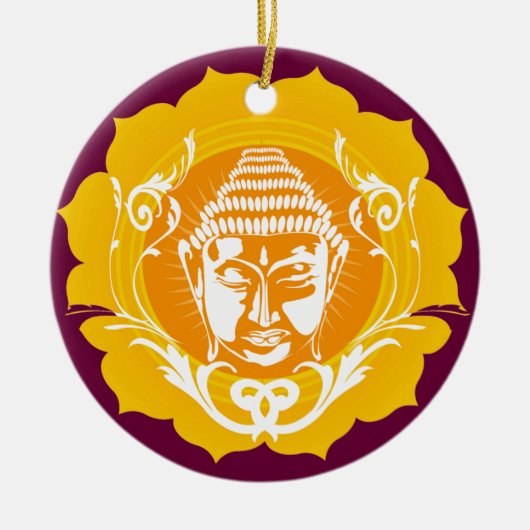 仏はオーナメントに直面します セラミックオーナメント (正面)