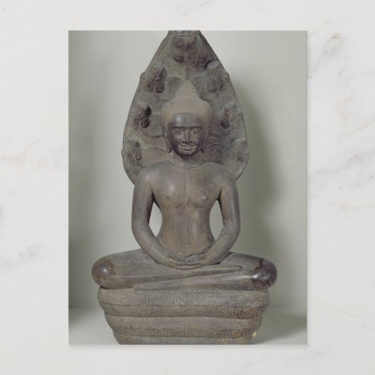 仏はナガ、アンコールに瞑想に座っている ポストカード (正面)