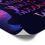 仏は何をする?タイポグラフィ仏シルエット ポスター (角)