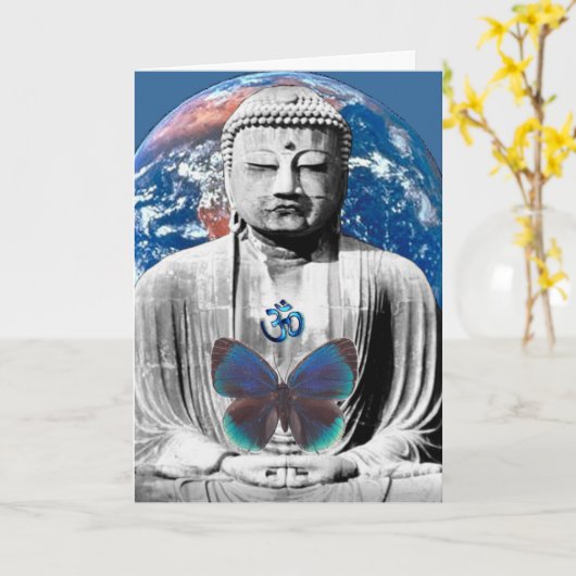 仏は挨拶状を待ちます カード (黄色い花)