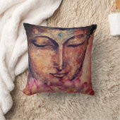 仏は水彩画の芸術の枕に直面します クッション (ブランケット)