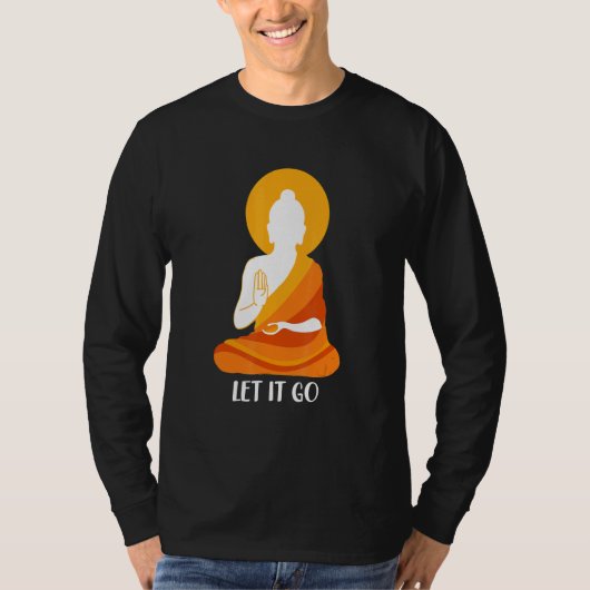 仏は瞑想仏教に行かせている Tシャツ (正面)