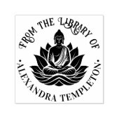 仏めい想の蓮のポーズ図書名#1P セルフインキングスタンプ (デザイン)