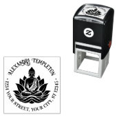 仏めい想の蓮華ポーズ#1P名住所 セルフインキングスタンプ (インサイチュ)