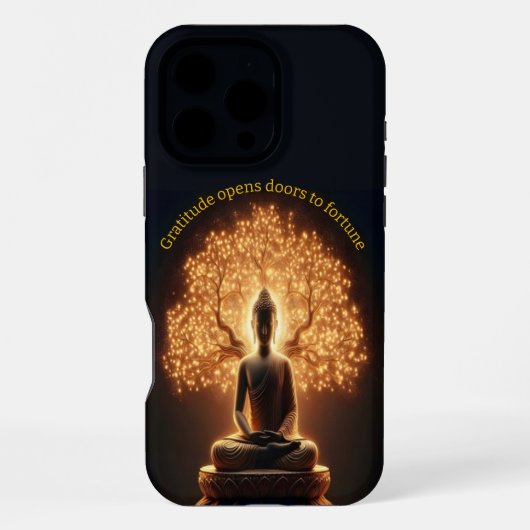 仏めい想は木の下だ iPhoneケース (裏面)