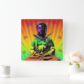 仏めい想仏 スクエア壁時計 (ホーム)