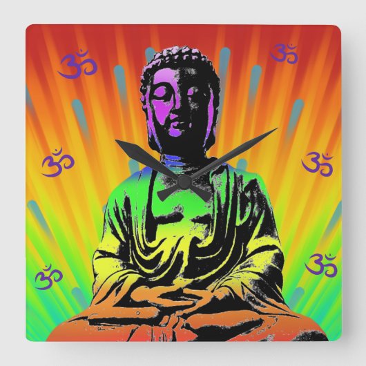 仏めい想仏 スクエア壁時計 (正面)