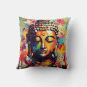 仏モダン絵画カラフル クッション (裏面)