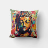 仏モダン絵画カラフル クッション (正面)