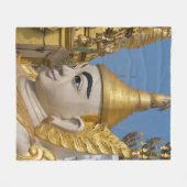 仏像のプロフィール フリースブランケット (正面(横))