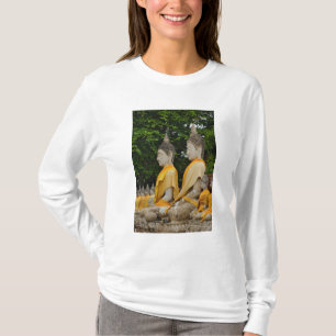 仏像の列 ワットヤイチャヤモンコン寺院 Tシャツ