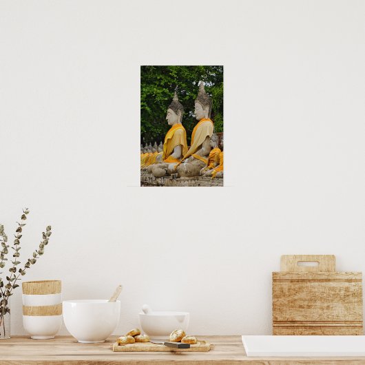 仏像の列、ワット夜井茶屋文具 ポスター (キッチン)