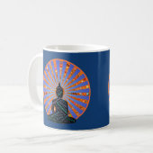 仏像シルエットで美しい瞑想ディスク コーヒーマグカップ (正面左)