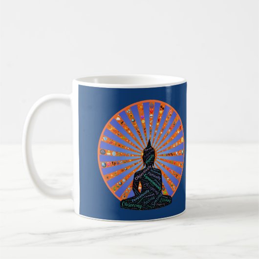 仏像シルエットで美しい瞑想ディスク コーヒーマグカップ (左)