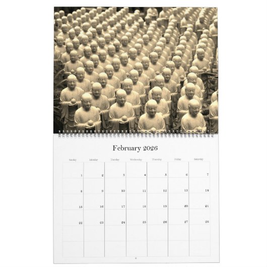 仏像2025大 カレンダー (2月 2026)