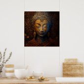 仏像、スピリチュアル瞑想ポスター ポスター (キッチン)