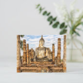 仏像、ワット・マハト、スコータイ歴史地区 ポストカード (スタンド正面)