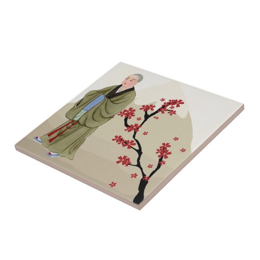 仏僧の陶器タイル タイル (側面)