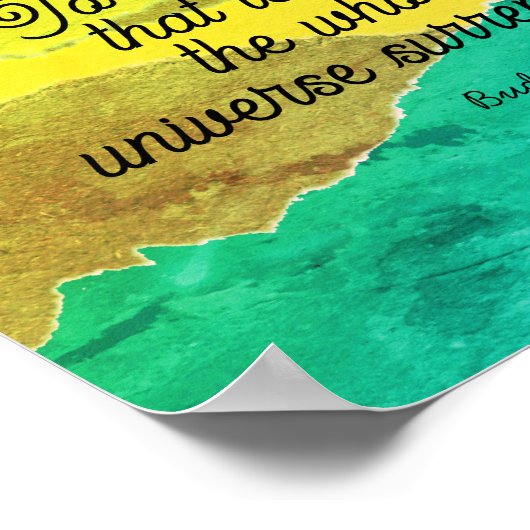 仏前向き禅引用文破れた紙アートポスター ポスター (角)