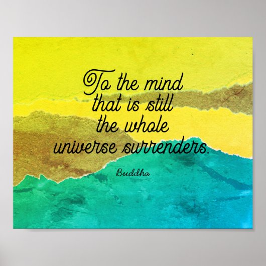 仏前向き禅引用文破れた紙アートポスター ポスター (正面)