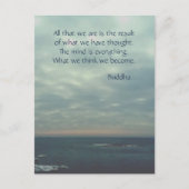 仏前向き考え引用文ビーチ写真 ポストカード (正面)