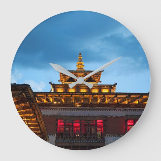 仏堂屋根 ラージ壁時計 (正面)