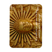 仏引用文と金ゴールド仏、聖なる庭園/ダルマ マグネット (縦)