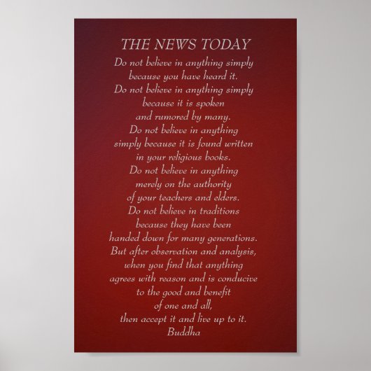 仏引用文今日の信じニュースではない ポスター (正面)