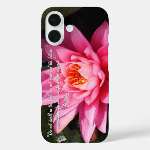 仏引用文、蓮の花、仏 iPhone 16ケース