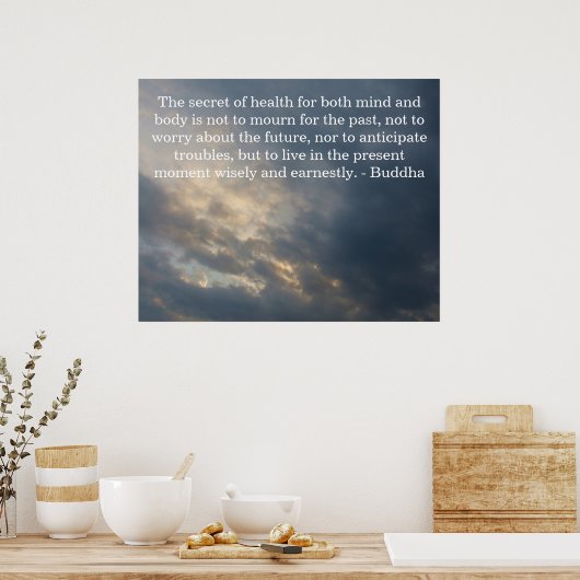 仏感動的引用文の健康と生活 ポスター (キッチン)