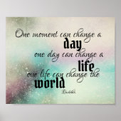 仏感動的引用文文字水色 ポスター (正面)