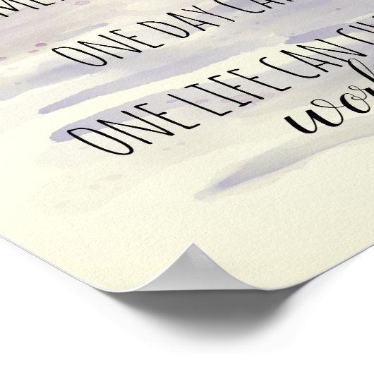 仏感動的引用文文字水色 ポスター (角)