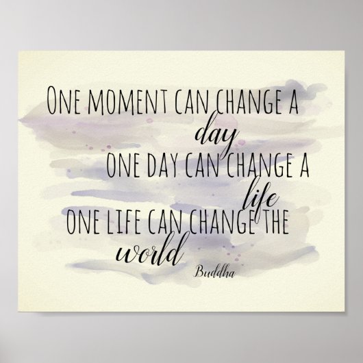 仏感動的引用文文字水色 ポスター (正面)