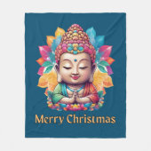 仏教のクリスマス フリースブランケット (正面)
