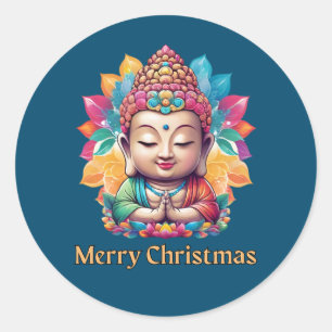 仏教のクリスマス ラウンドシール