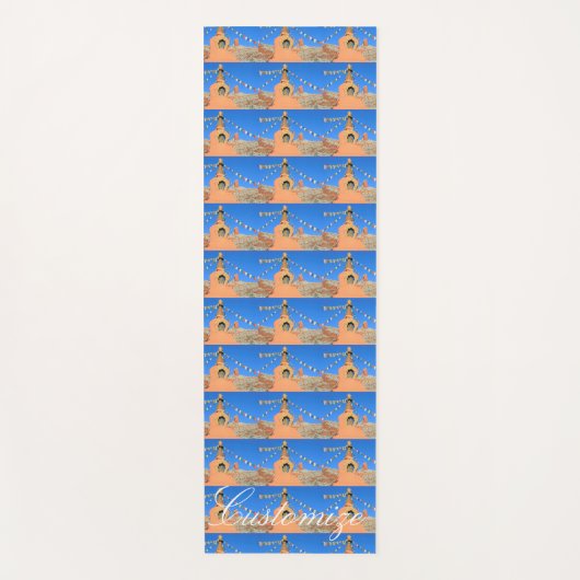 仏教のストゥーパと祈りの言葉フラグThunder_Cove ヨガマット (正面)