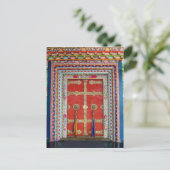 仏教のドアカラフルチベット修道院 ポストカード (スタンド正面)