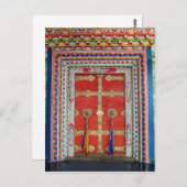 仏教のドアカラフルチベット修道院 ポストカード (正面/裏面)