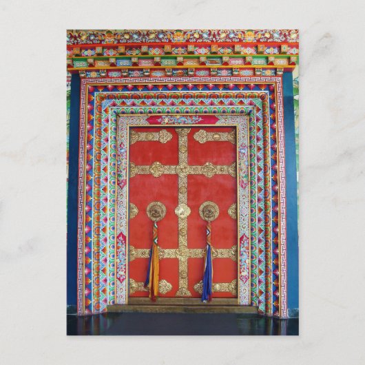 仏教のドアカラフルチベット修道院 ポストカード (正面)