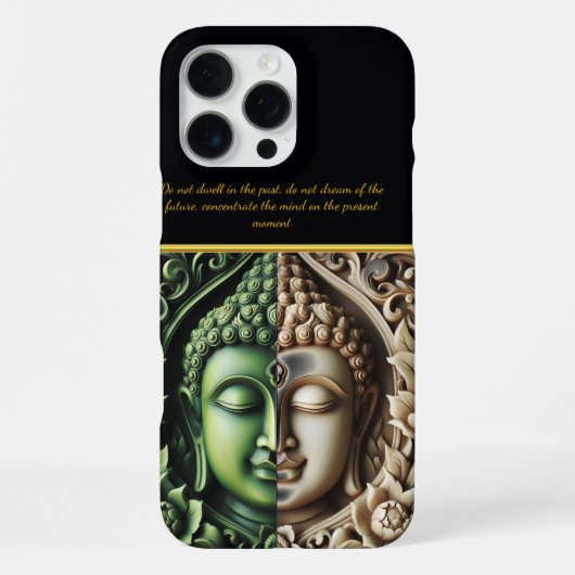 仏教のフローラとオーブ: AIによる彫刻 iPhoneケース (裏面)
