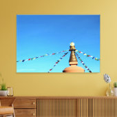 仏教の仏塔で祈りの言葉の旗を包んだキャンバス キャンバスプリント (インサイチュ (リビング))