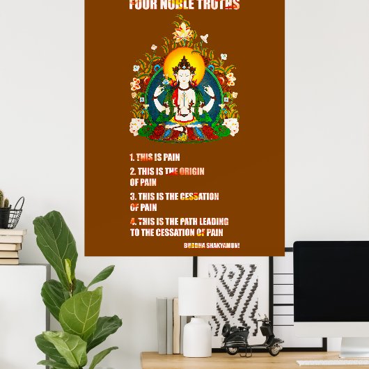 仏教の四尊い真理の仏法 ポスター (ホームオフィス)