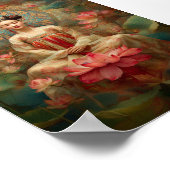 仏教の女神クアンインポートレート絵を描ズアート ポスター (角)