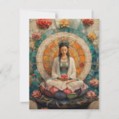 仏教の女神クアンインポートレート絵を描ズアート 招待状 (正面)