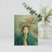 仏教の女神クアンインポートレート絵を描ズアート 招待状 (スタンド正面)