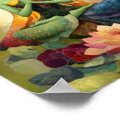 仏教の女神グリーンタラ絵を描フローラの禅 ポスター (角)