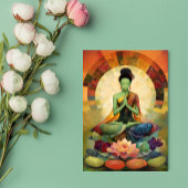 仏教の女神グリーンタラ絵を描フローラの禅 ポストカード