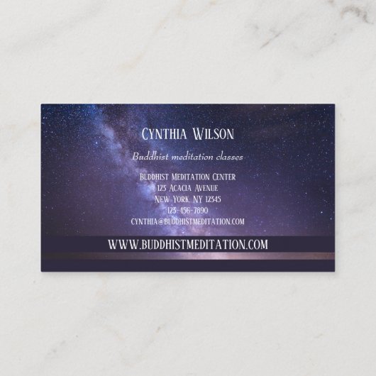 仏教の瞑想先生 名刺 (裏面)