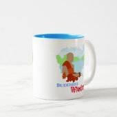 仏教の知恵カンボジアの地図と僧侶 ツートーンマグカップ (正面右)