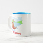 仏教の知恵カンボジアの地図と僧侶 ツートーンマグカップ (正面左)